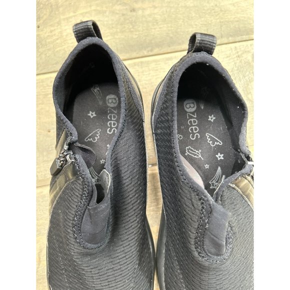 BZEES Nova Bootie Womens 9.5 Black Comfort Side Zip Cushioned Sneakers - Picture 8 of 8